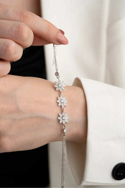 Lotus Sparkle 925 Sterling Silver Bracelet