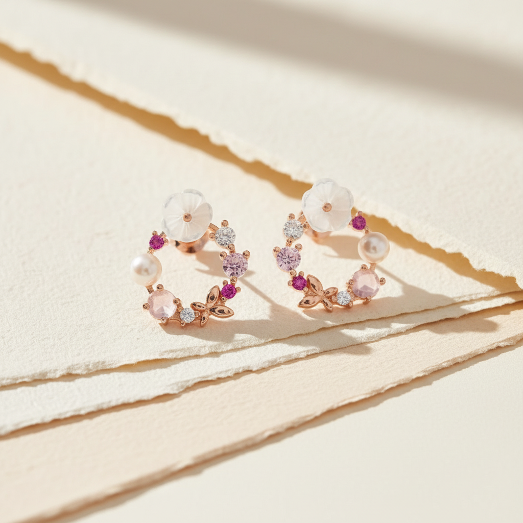Blush Bloom – 925 Ayar Gümüş Küpe