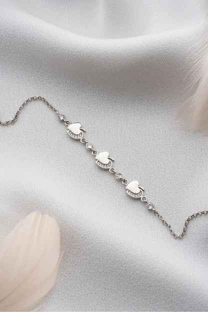 Aşk Elması 925 Ayar Gümüş Bileklik