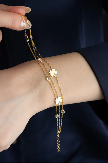 Lucky Clover 925 Sterling Silver Bracelet