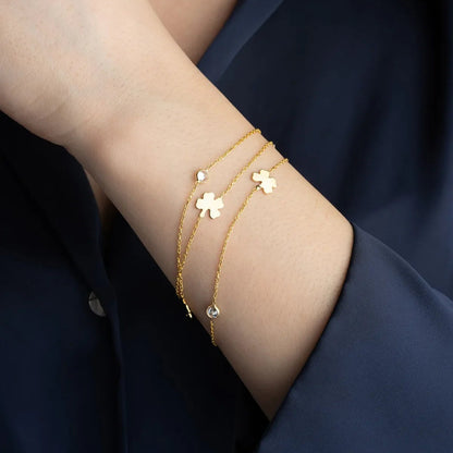 Lucky Clover 925 Sterling Silver Bracelet