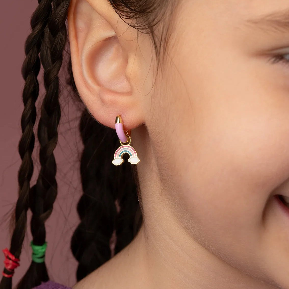 925 Silver Rainbow Kids Earrings