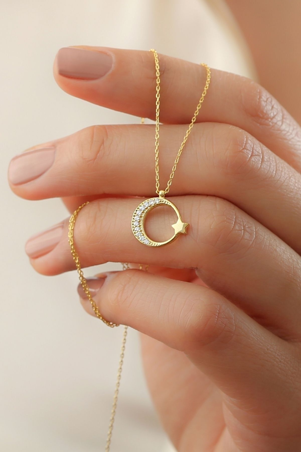 925 Sterling Silver Moon-Star Necklace