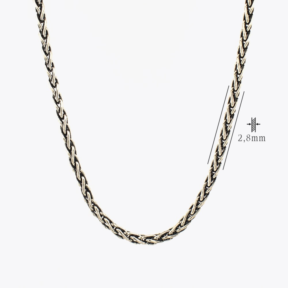 Woven Balık Sırtı Zincir 2,8 mm - 925 Ayar Gümüş