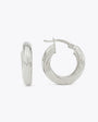 Striped ring earrings - 925 sterling silver - 19 mm