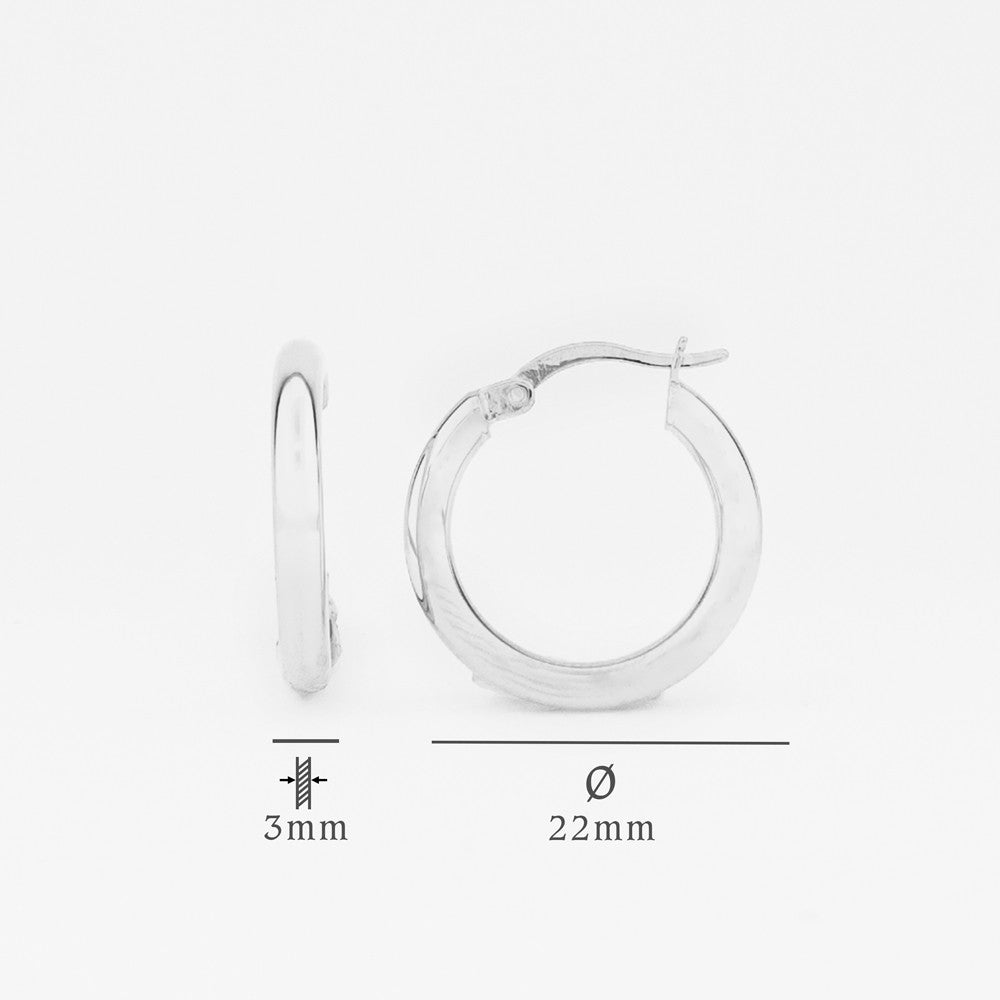 Ring Earrings - 925 Sterling Silver - 22 mm