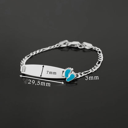 Özel Tasarım İsimli Bebek Künyesi Bileklik - 925 Ayar Gümüş