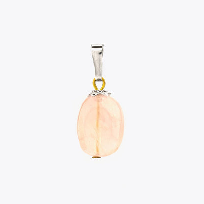 Pembe Kuvars Doğal Taş Kolye