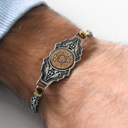 Kral Zincirli Mührü Süleyman Gümüş Bileklik