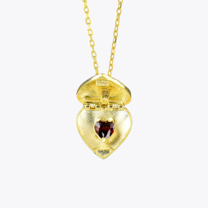 Zirkon Stein Herz Design Sterling Silber Halskette