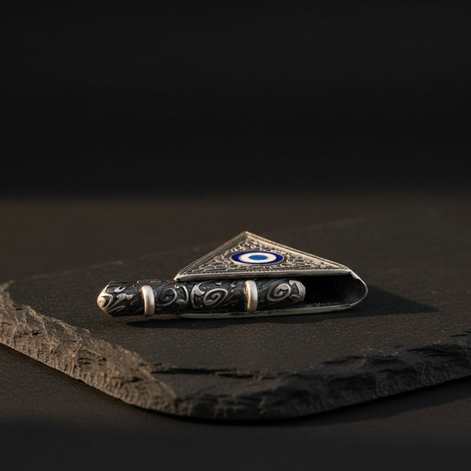 man Muska Anhänger mit Kette 925er Sterling Silber