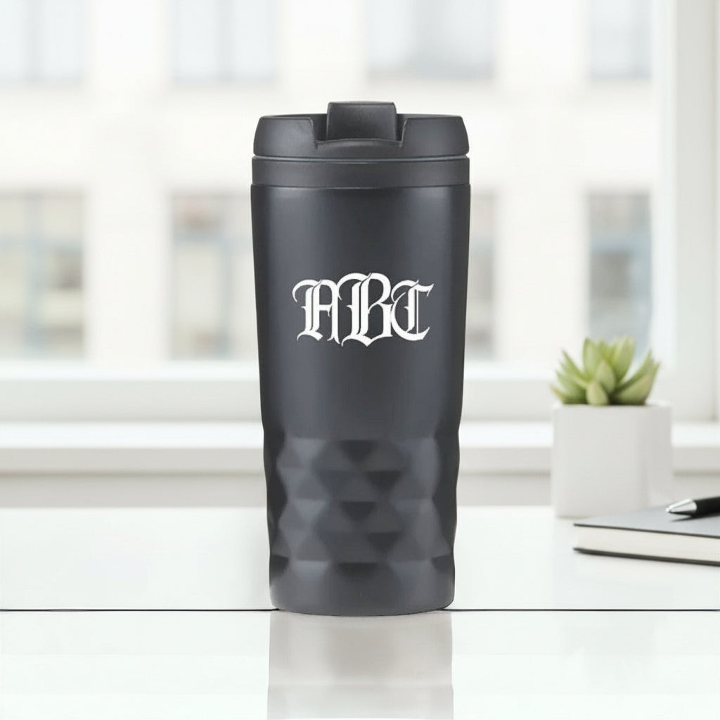 Monogram Becher Edelstahl beschriften lassen