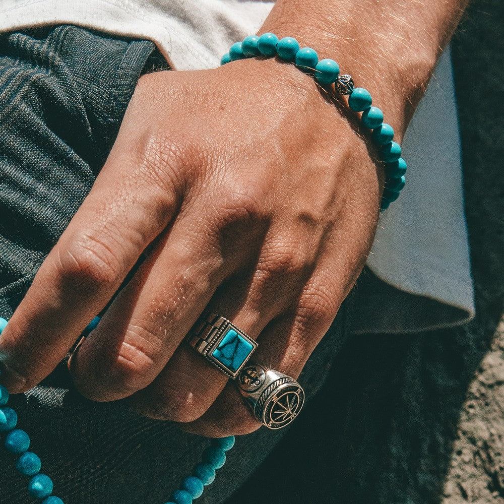 925 sterling silver turquoise stone ring
