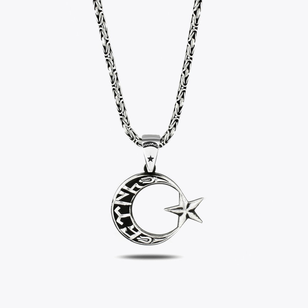 Halbmond und Stern Königskette 2.2mm 925er Sterling Silber