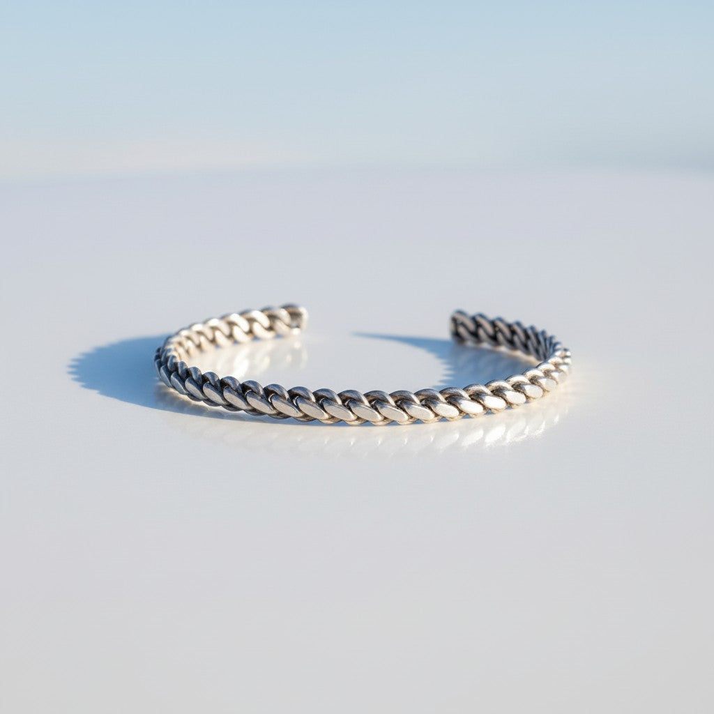 Burgu Model 925 Sterling Silver Men's Bracelet