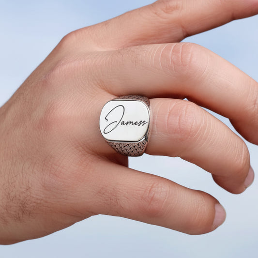 925 argent sterling nommé anneau masculin -1