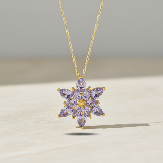 Collier en argent de fleur de lotus