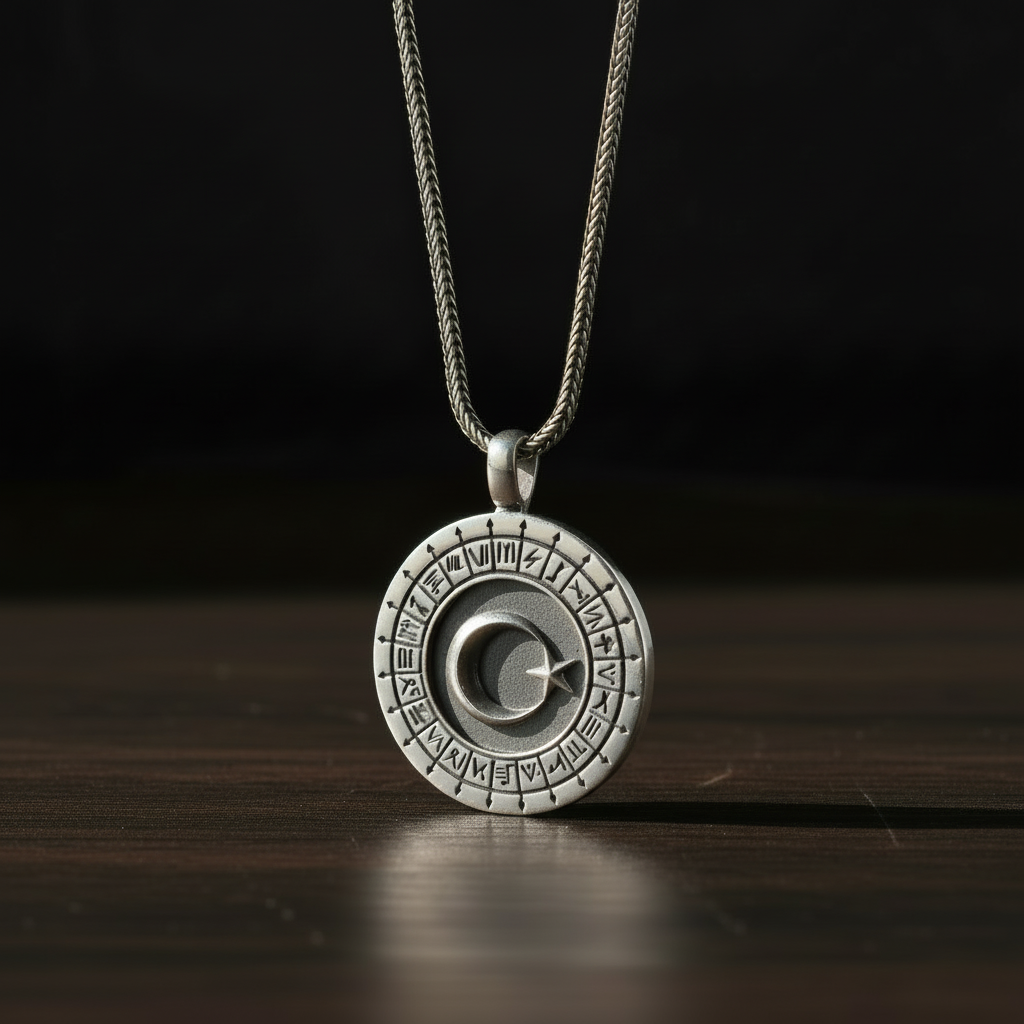 Halbmond Stern 925 Sterling Silber Halskette