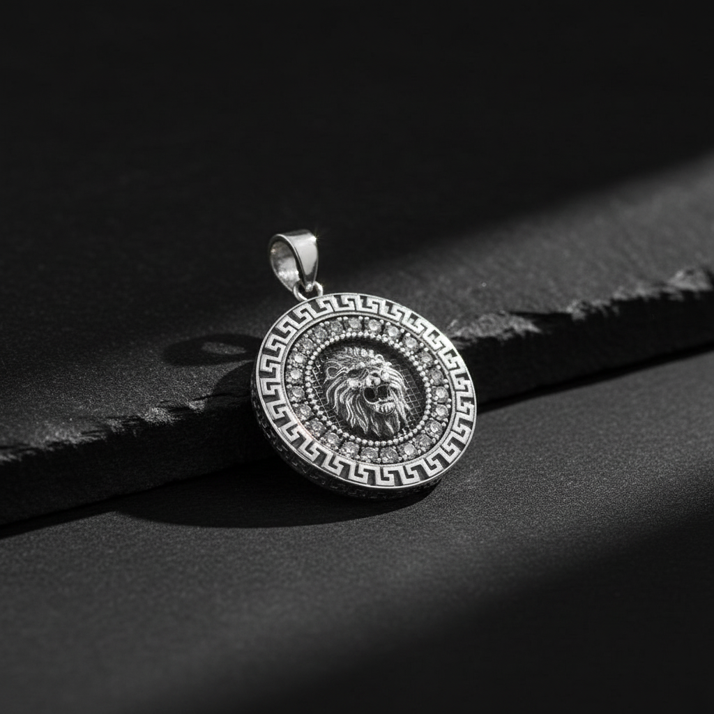 2,2 mm Königskette Löwenfigur 925 Sterling Silber Halskette