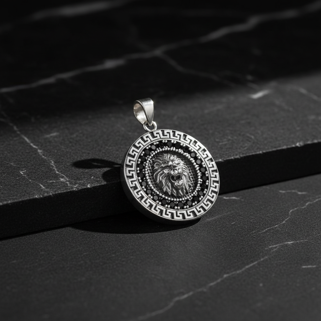 2,2 mm Königskette Löwenfigur 925 Sterling Silber Halskette