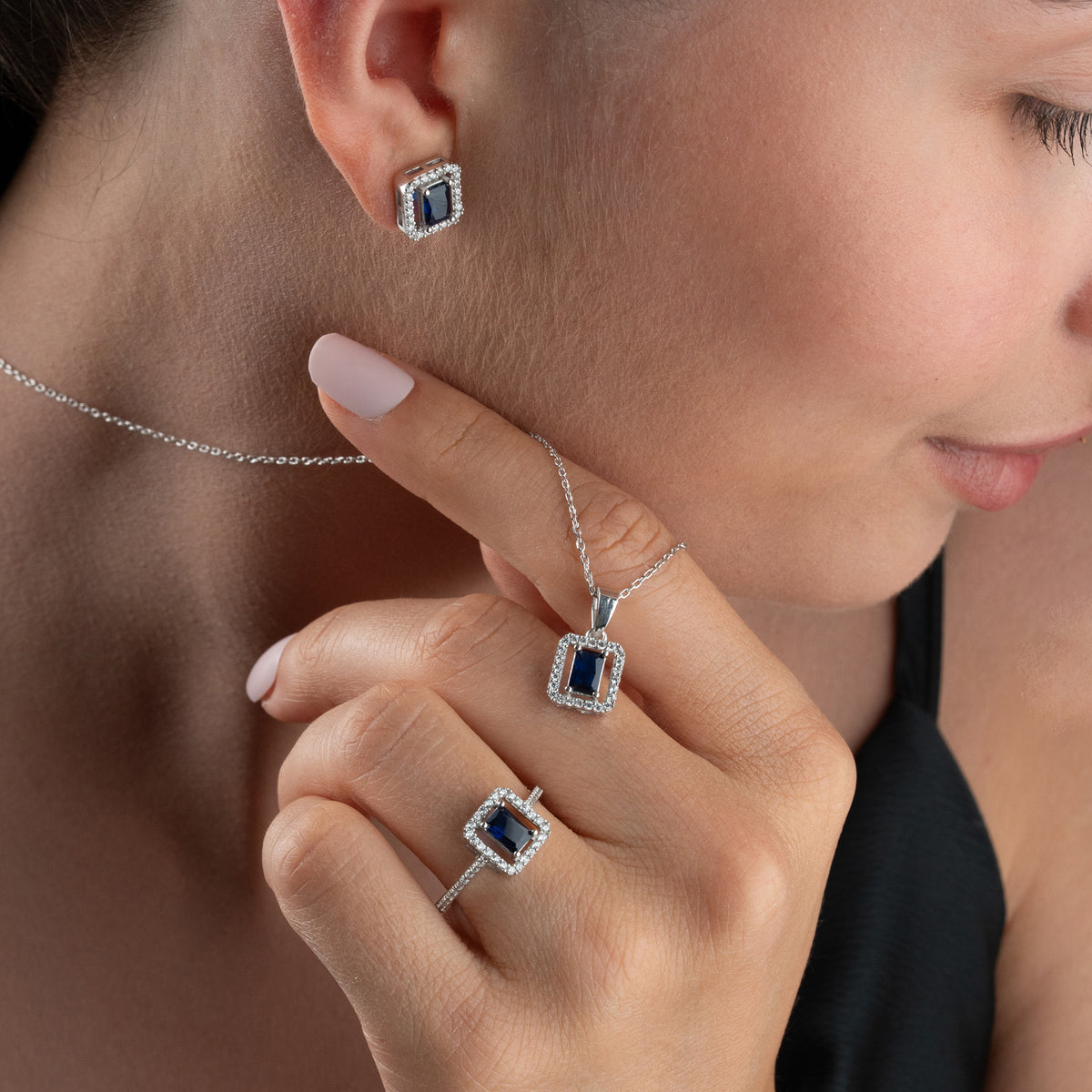 Blue Aura Parure Zircon Bleu | Argent 925
