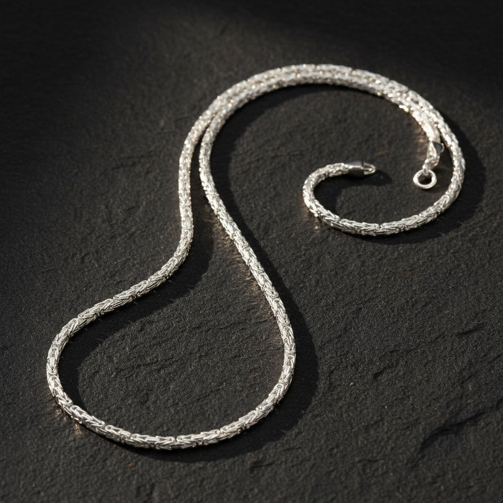 925 Sterling Silver Square White Necklace Chain