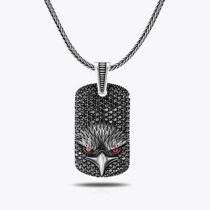 Zirkon Taşlı Kartal Tasarımlı Gümüş Kolye