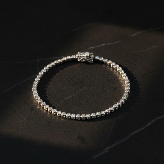 Zirkon Stein Wasserweg Silber Armband