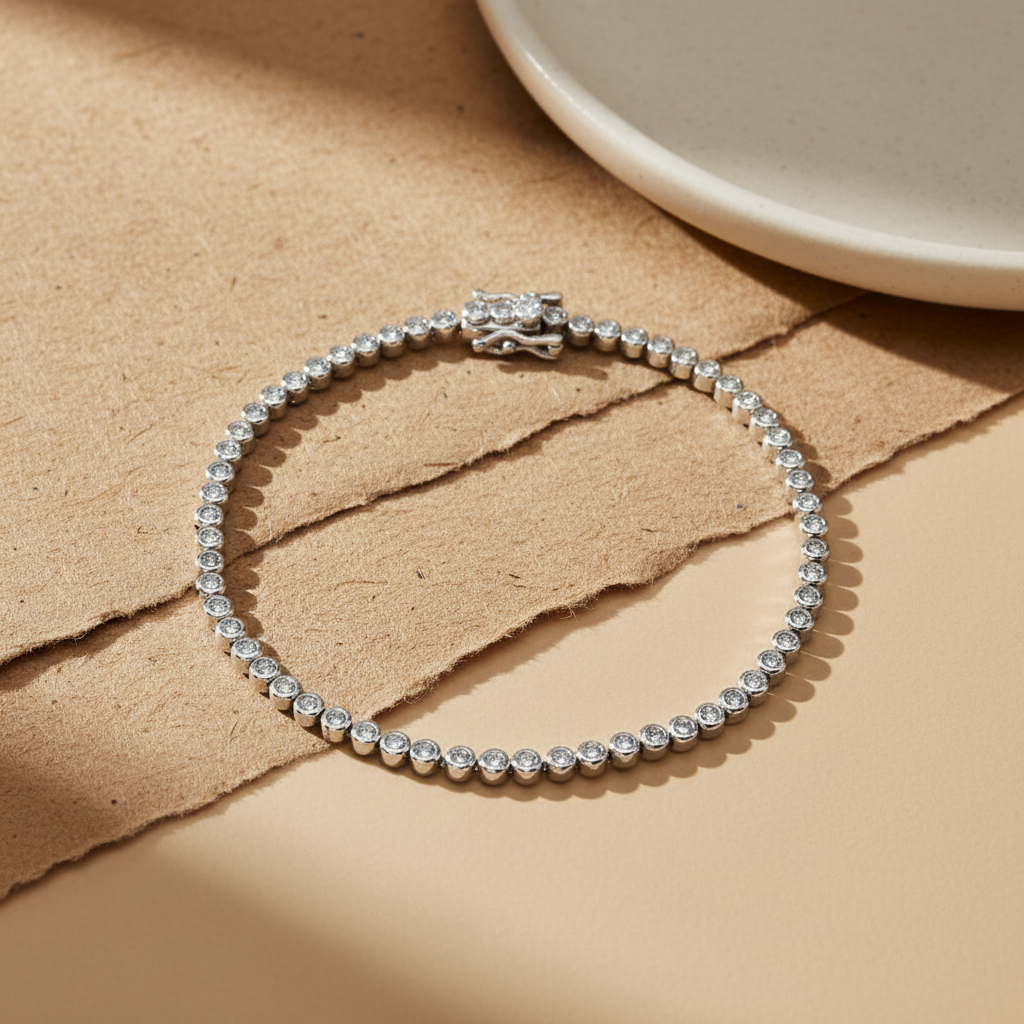 Zirkon Stein Wasserweg Silber Armband