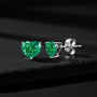 Green heart earrings
