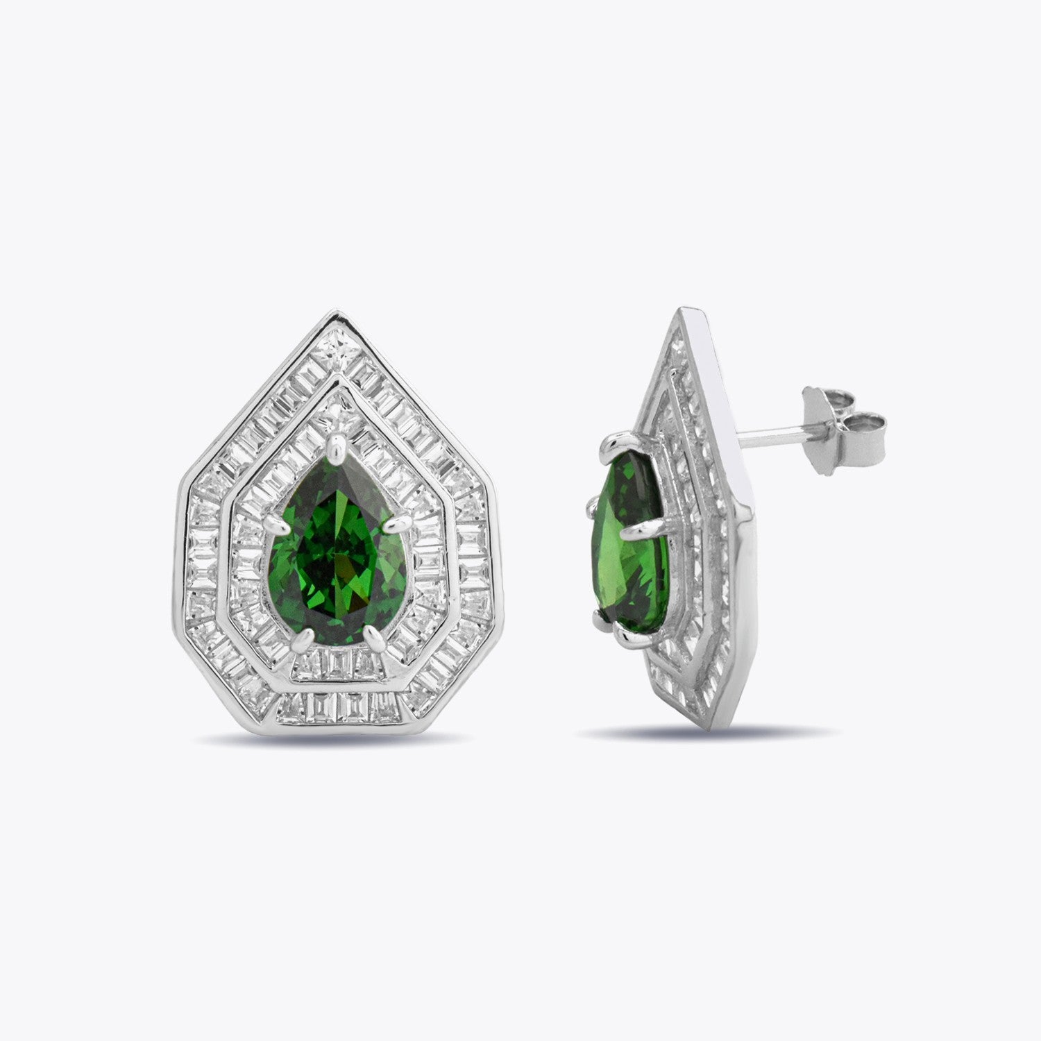 Ice Cut Zircon and Fuzy Earrings