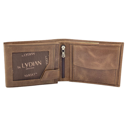 Wooden Boxed Leather Wallet and Clock Lighter Gift Set - Personable