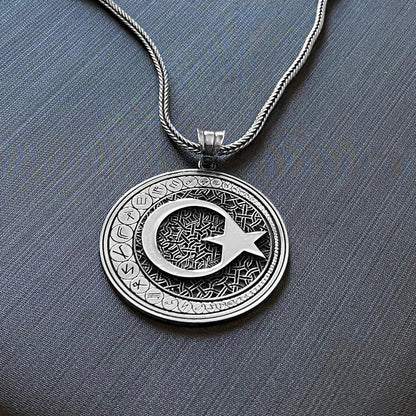 Türk Devletleri Ay Yıldız Gümüş Kolye