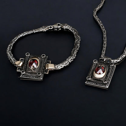 Ensemble de bracelet de collier Moon Star - 925 argent sterling