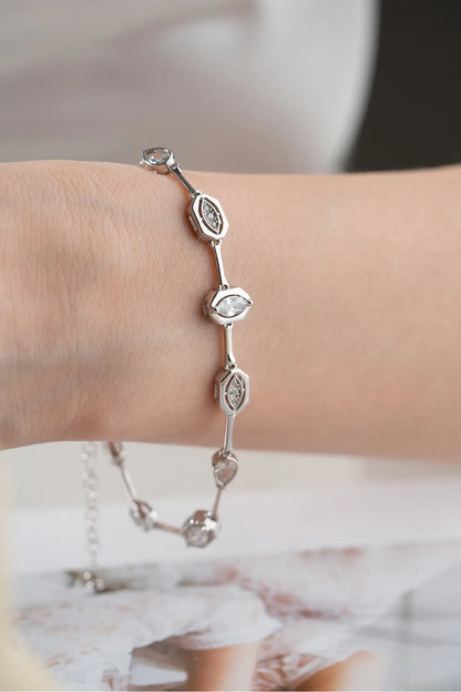 925 Sterling Silver Zircon Stone Trend Bracelet