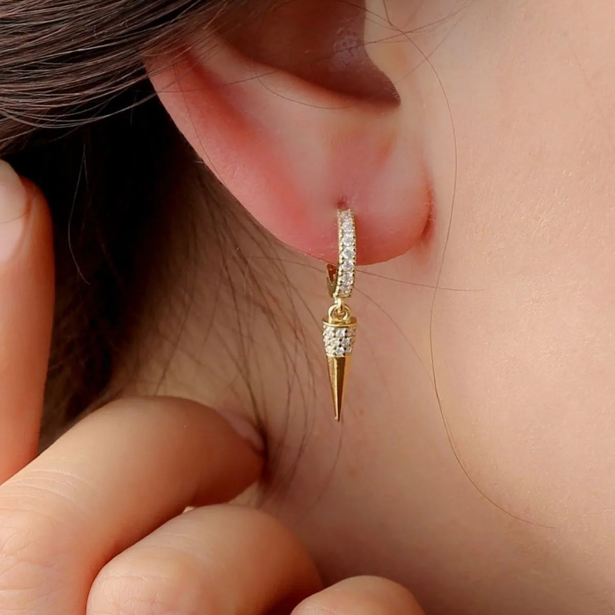 Golden Edge - 925 Sterling Silver Earrings