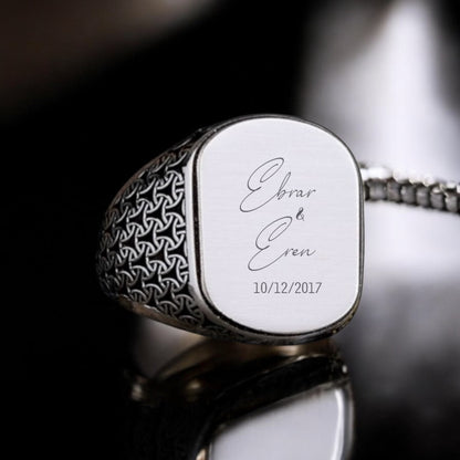 925 Ayar Gümüş isimli Erkek Yüzük -2