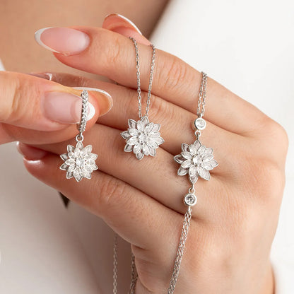 925 Sterling Silver Lotus Flower Set (Collier-Cup-Biletry)
