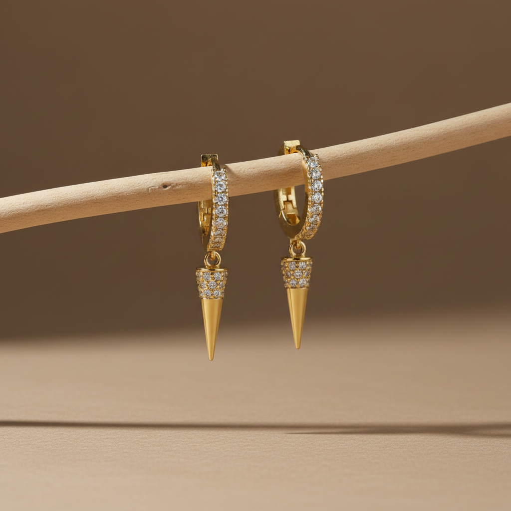 Golden Edge – 925 Ayar Gümüş Küpe