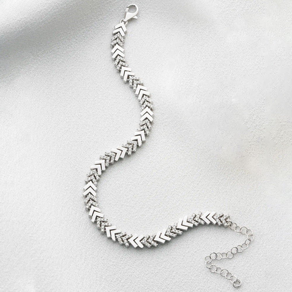 925er Silber Armband mit Zirkonia-Steinen