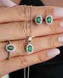 Emerald Aura Grünes Zirkonia Schmuckset | 925 Silber