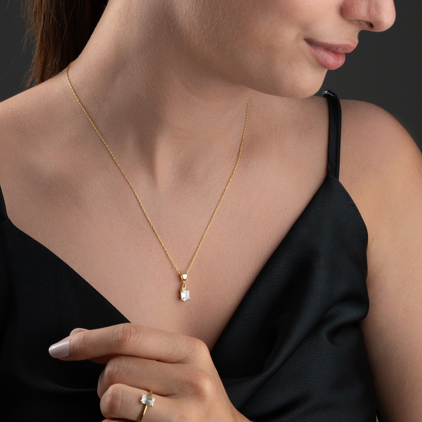 Lumière Parure Baguette | Argent 925 Plaqué Or