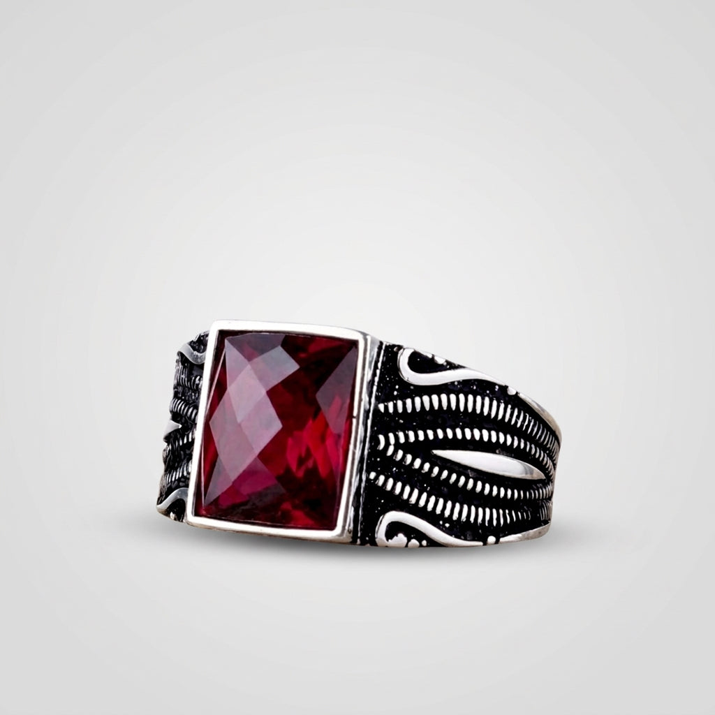 Onyx Crown Herrenring | 925 Silber