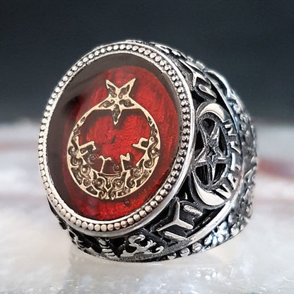 Vatan Yazılı AY YILDIZ Gümüş Yüzük