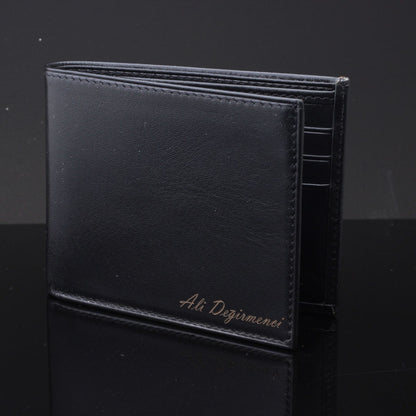 Imza İsim Yazılı Erkek Deri Cüzdan