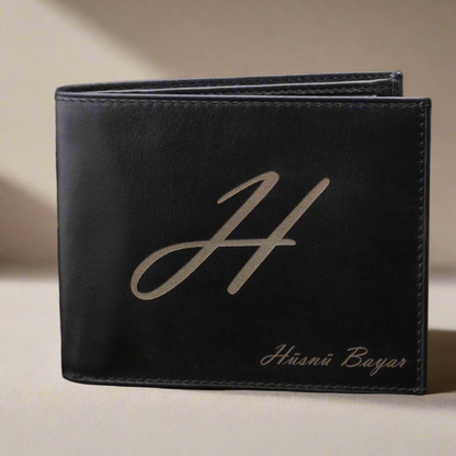 Kişiye Özel İsim Yazılı Erkek Deri Cüzdan