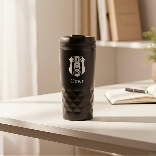 Kişiye Özel İsimli RVS Siyah Termos Bardak