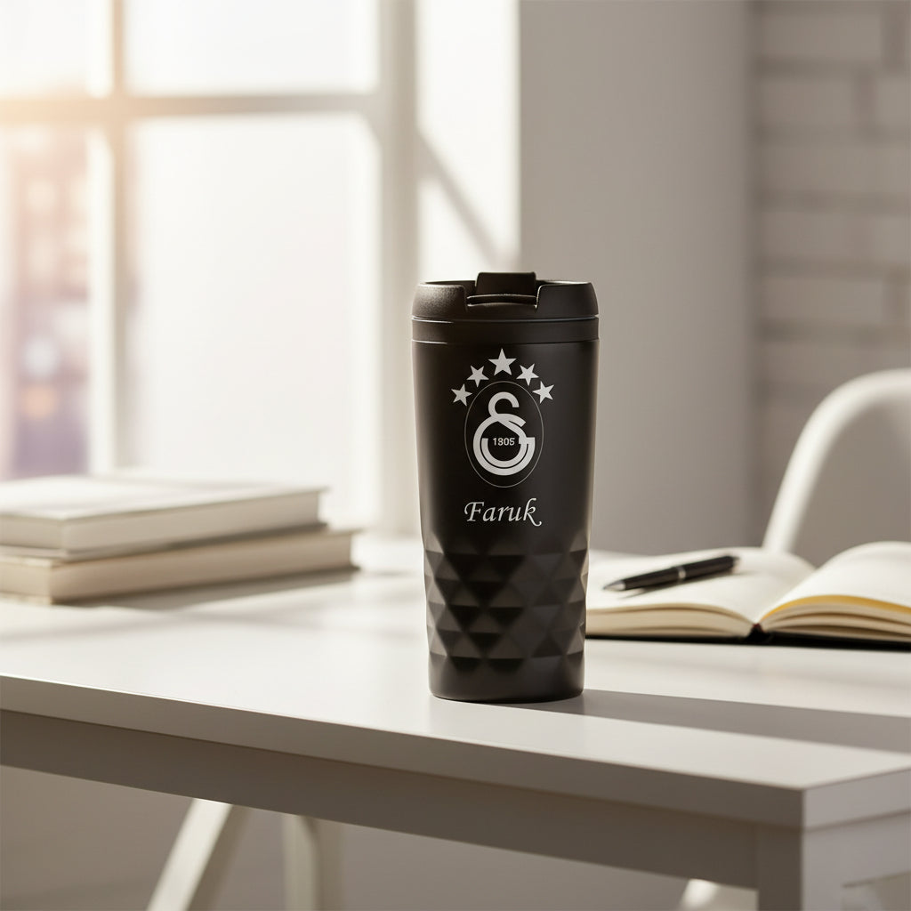 Kişiye Özel İsimli RVS Siyah Termos Bardak