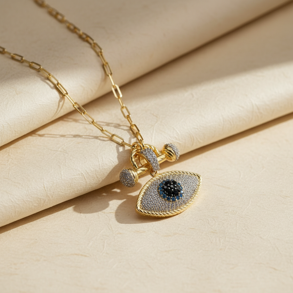 Collier Eye Blue Aura - 925 argent sterling