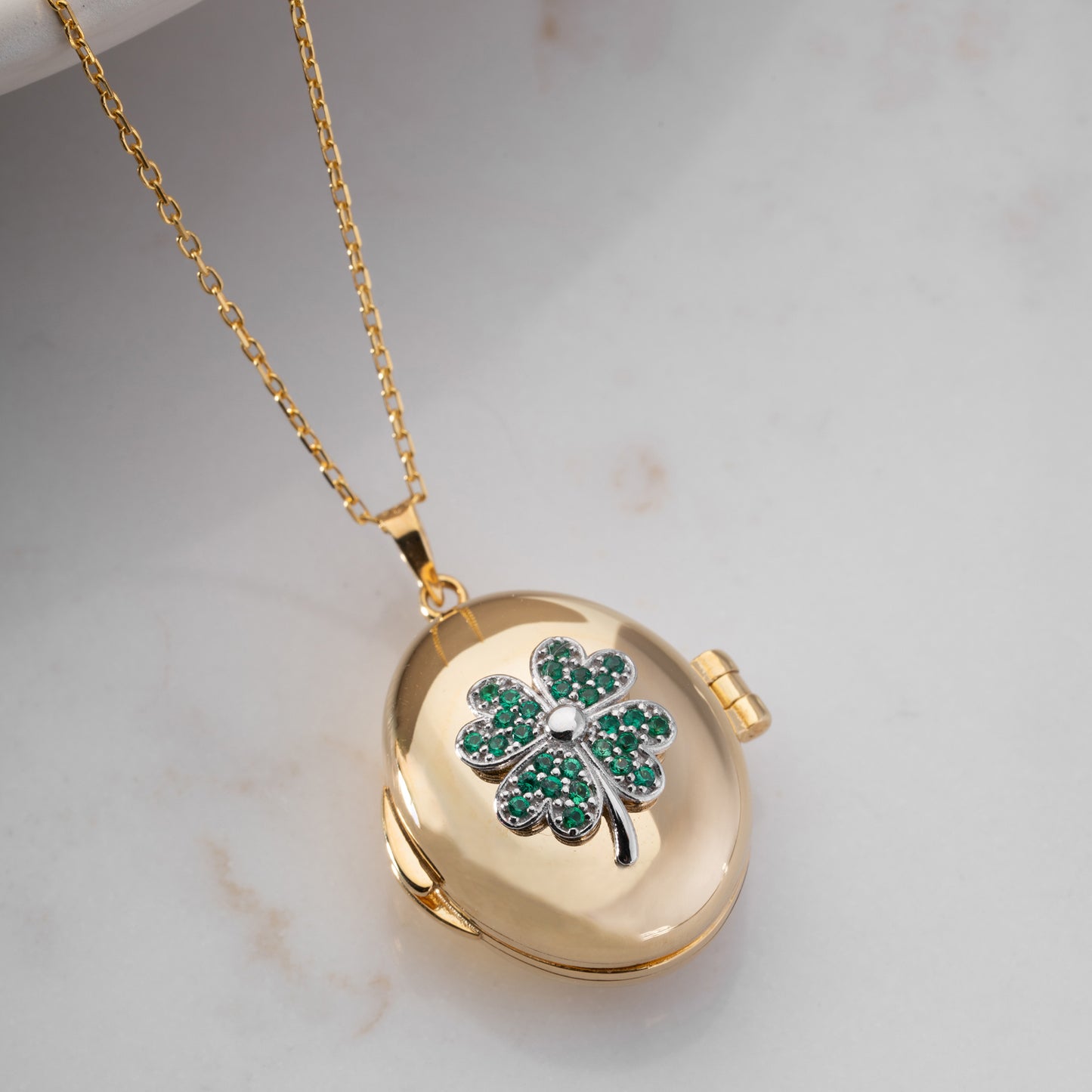 Altın Kaplama Yonca Kolye